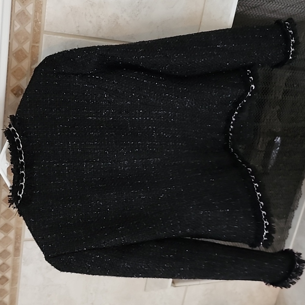 🌟🖤 BOSTON PROPER BLACK/SILVER PARISIAN JACKET 🖤🌟 - Picture 10 of 12